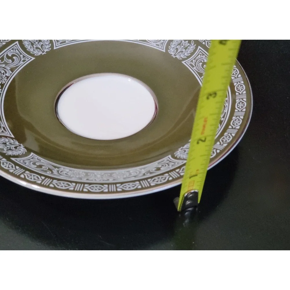 Forest Damask Saucer, Handcrafted Ceramic Saucer with Enchanting Woodland Design